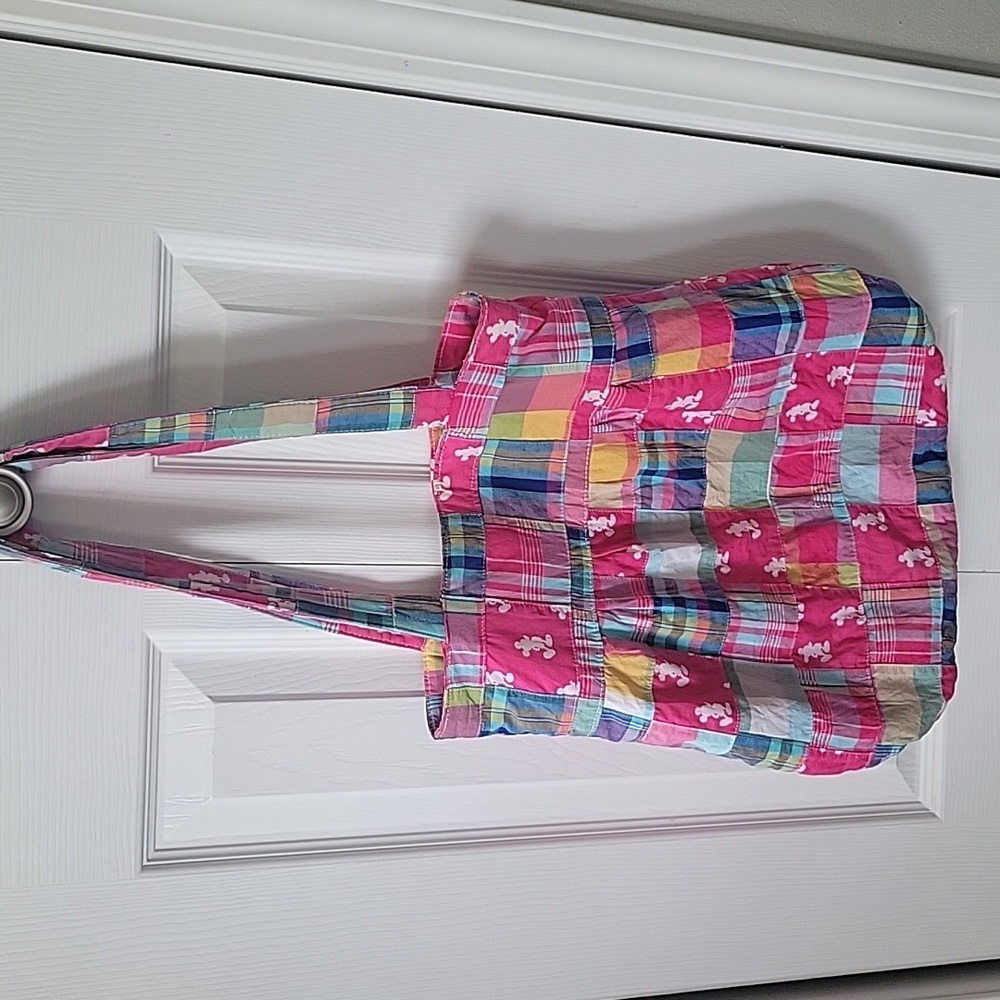 Walt Disney World Disneyland Resort Pink Plaid Small Tote Bag.